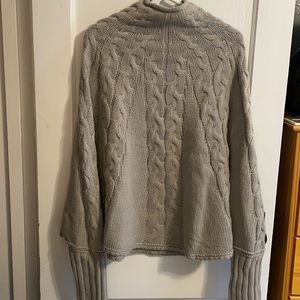 Wanna B Poncho mock turtleneck sweater in grey size L/XL